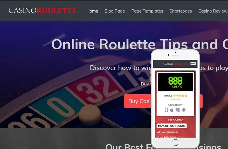 Casino Roulette Affiliate WordPress Theme Nulled Download