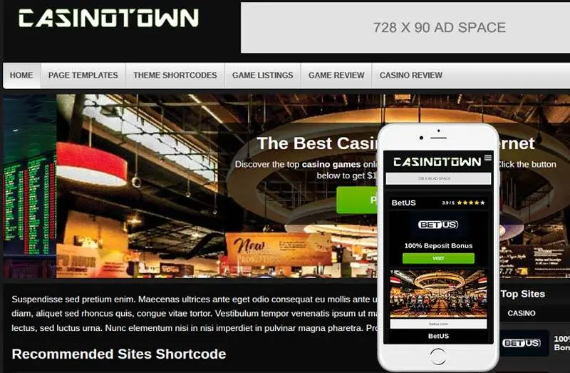 CasinoTown2 Theme – Responsive Affiliate Review Theme for Casino & Betting Sites